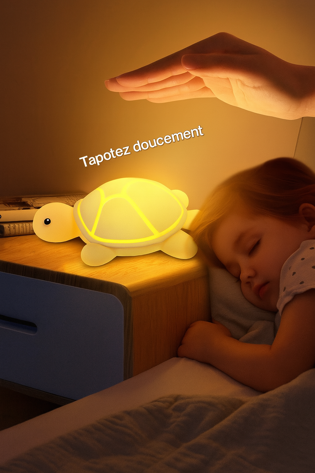 🐢 Veilleuse Tortue LED tactile – Douce lumière pour les nuits de bébé.