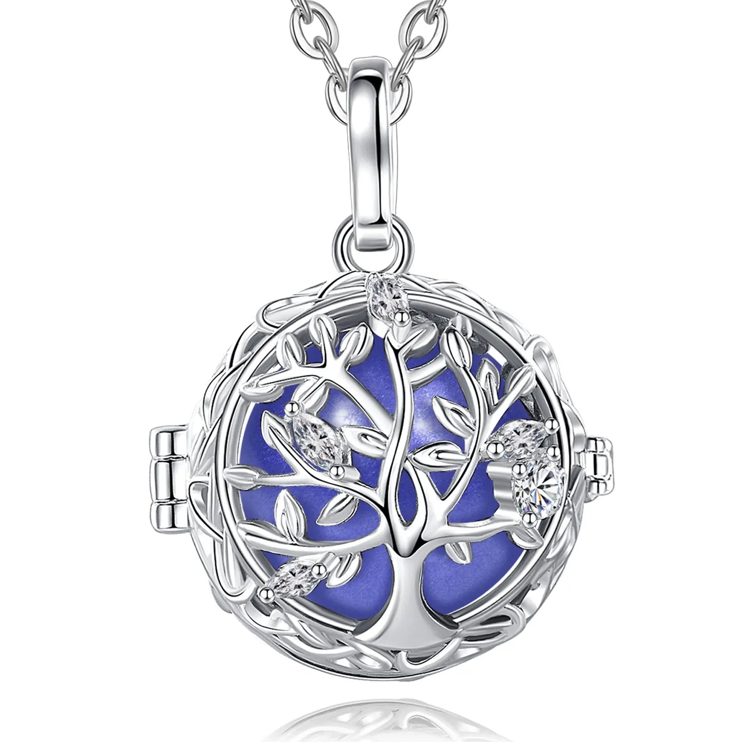 🧘♀️ Collier bola de grossesse Eudora – pendentif « arbre de vie », boule musicale 18 mm, bijou DIY