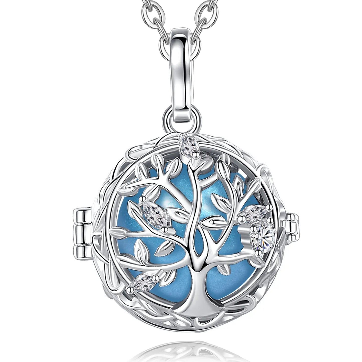 🧘♀️ Collier bola de grossesse Eudora – pendentif « arbre de vie », boule musicale 18 mm, bijou DIY