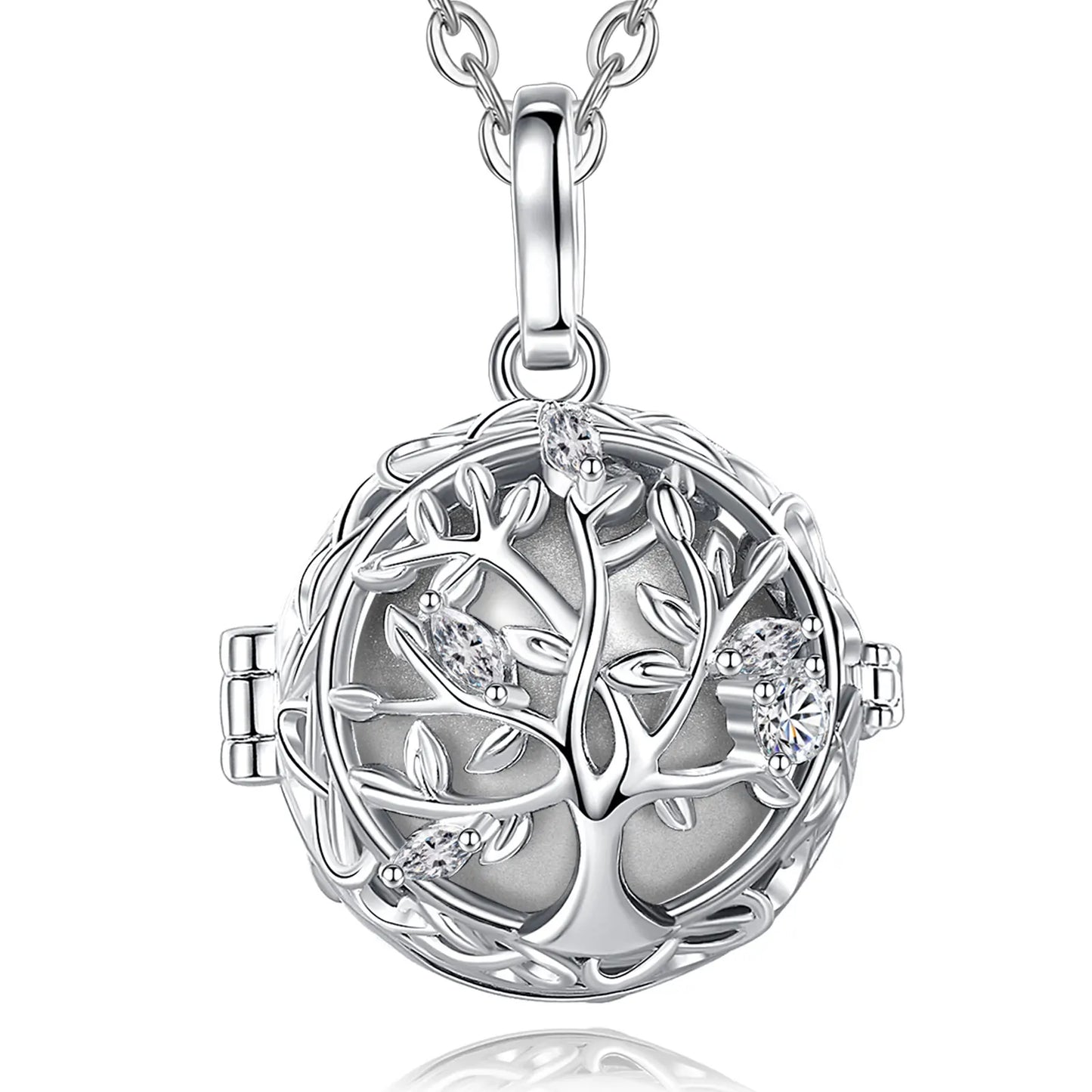 🧘♀️ Collier bola de grossesse Eudora – pendentif « arbre de vie », boule musicale 18 mm, bijou DIY