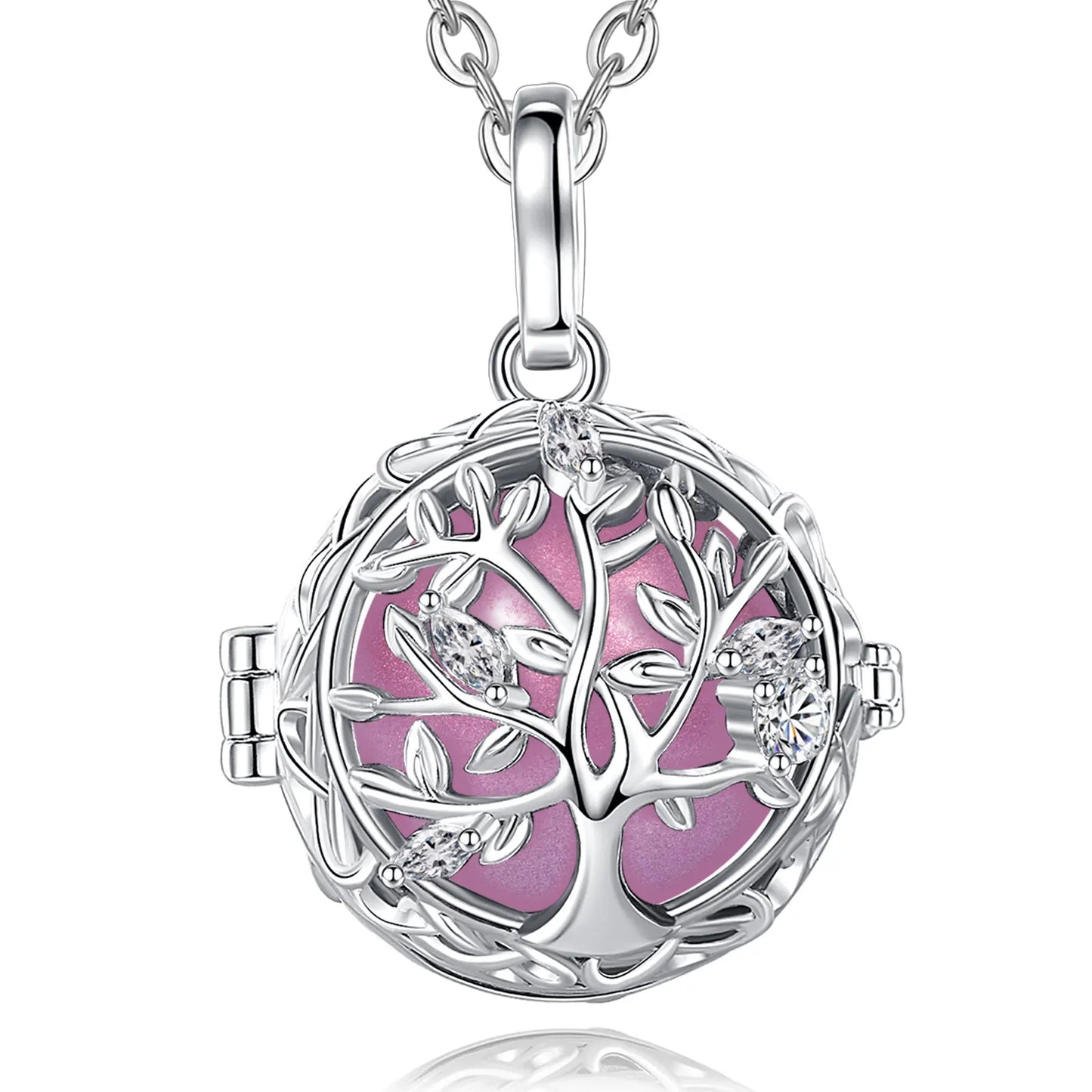 🧘♀️ Collier bola de grossesse Eudora – pendentif « arbre de vie », boule musicale 18 mm, bijou DIY