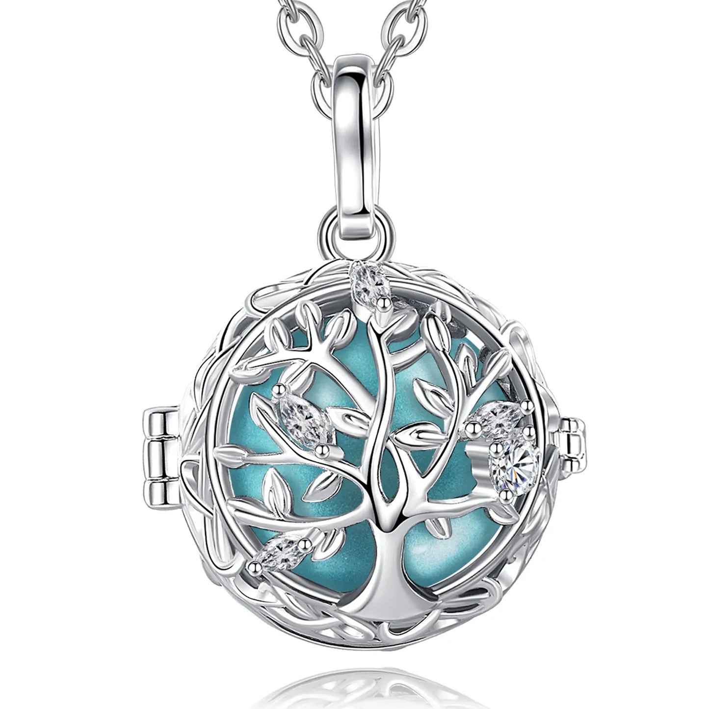 🧘♀️ Collier bola de grossesse Eudora – pendentif « arbre de vie », boule musicale 18 mm, bijou DIY