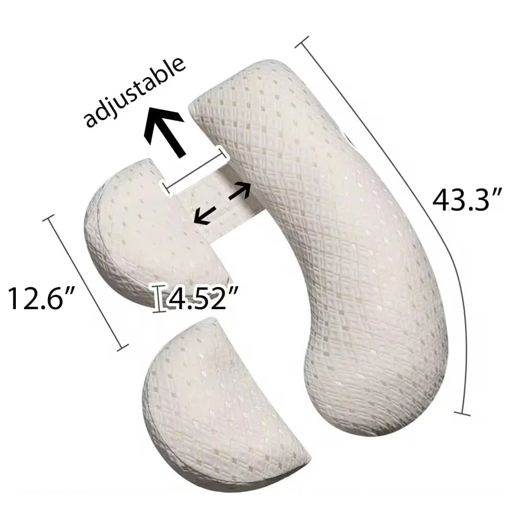 Almohada de embarazo Pangdube: forma de U multifuncional de 130 × 70 cm, soporte para espalda, abdomen, caderas y lactancia.