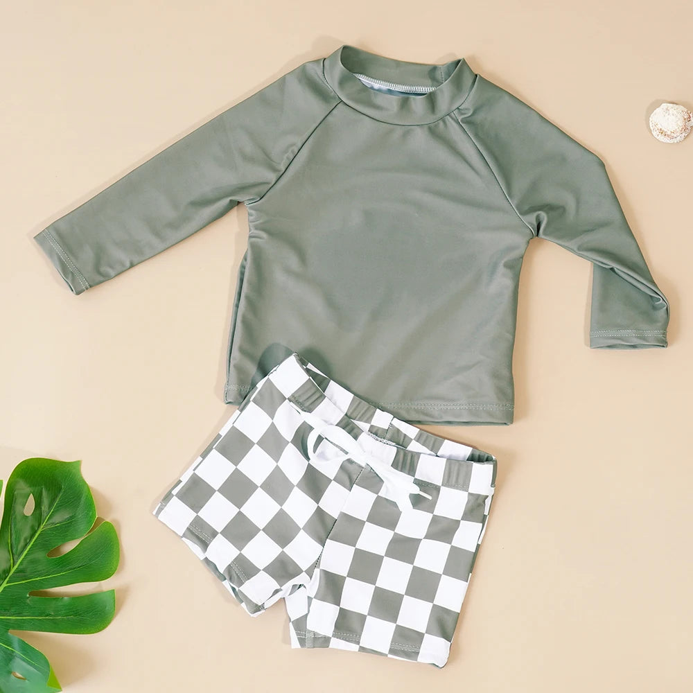 Traje de baño infantil de 2 piezas: ¡listo para causar sensación con estilo!