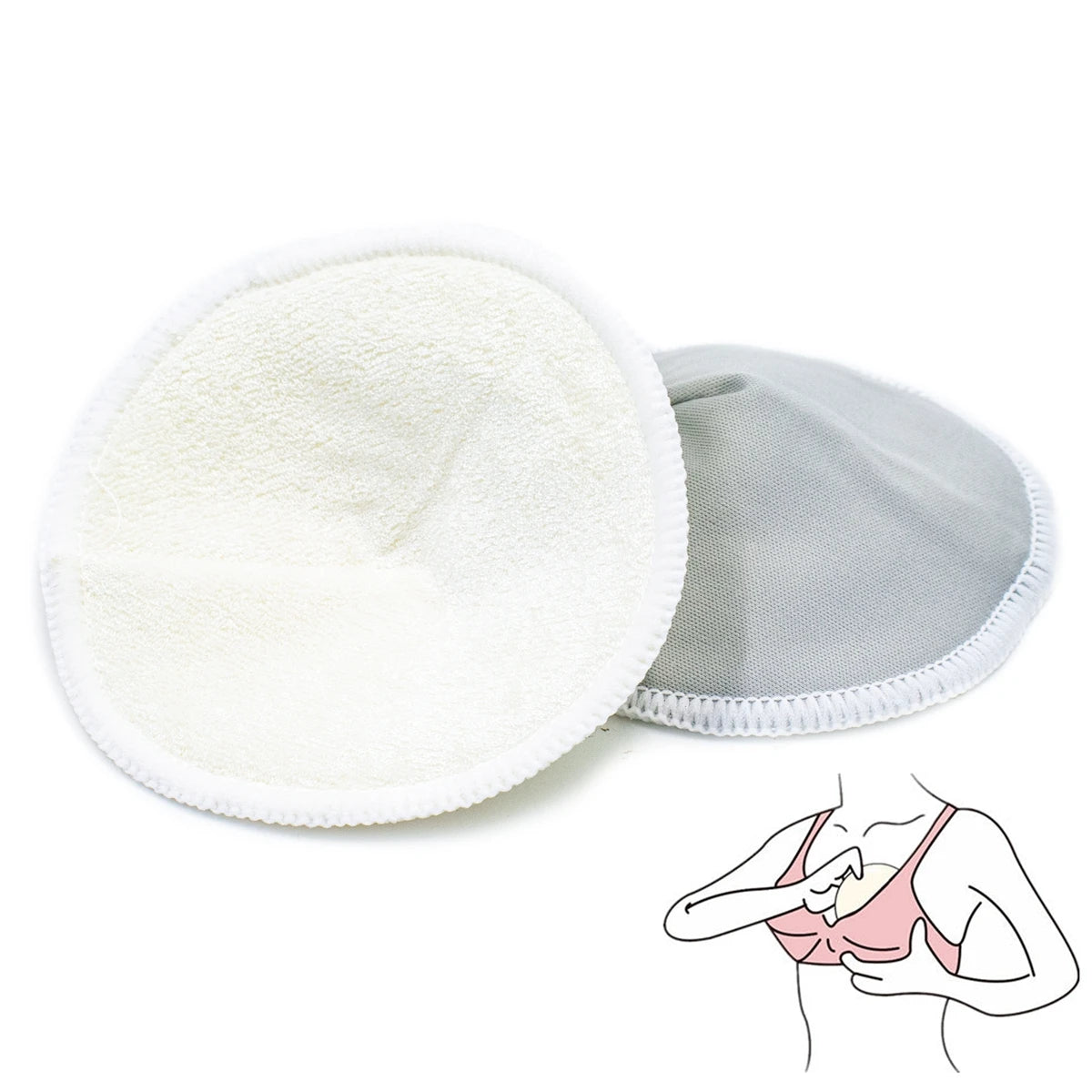 🍃 Coussinets d’allaitement lavables – viscose de bambou bio, 2 pièces, réutilisables & doux