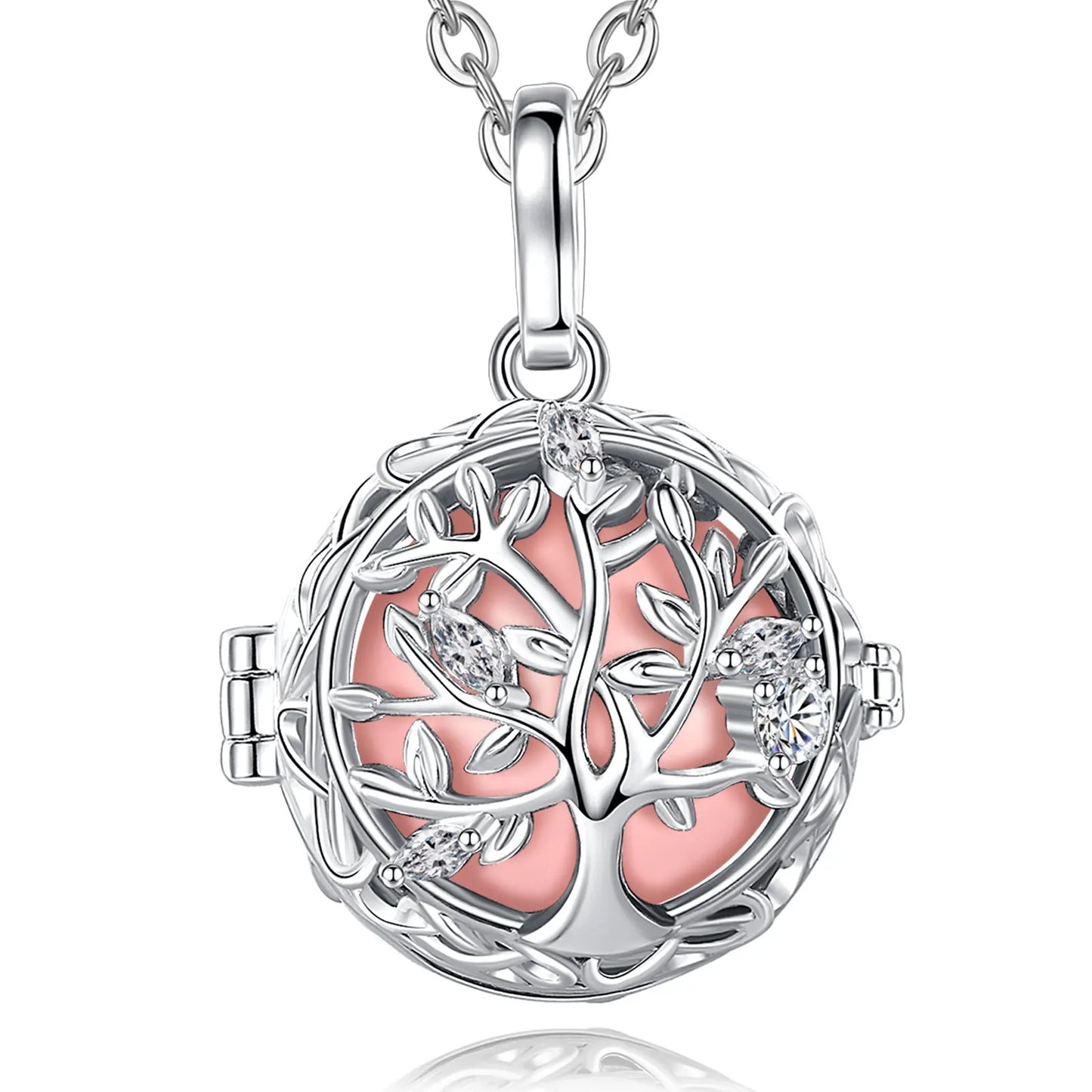🧘♀️ Collier bola de grossesse Eudora – pendentif « arbre de vie », boule musicale 18 mm, bijou DIY