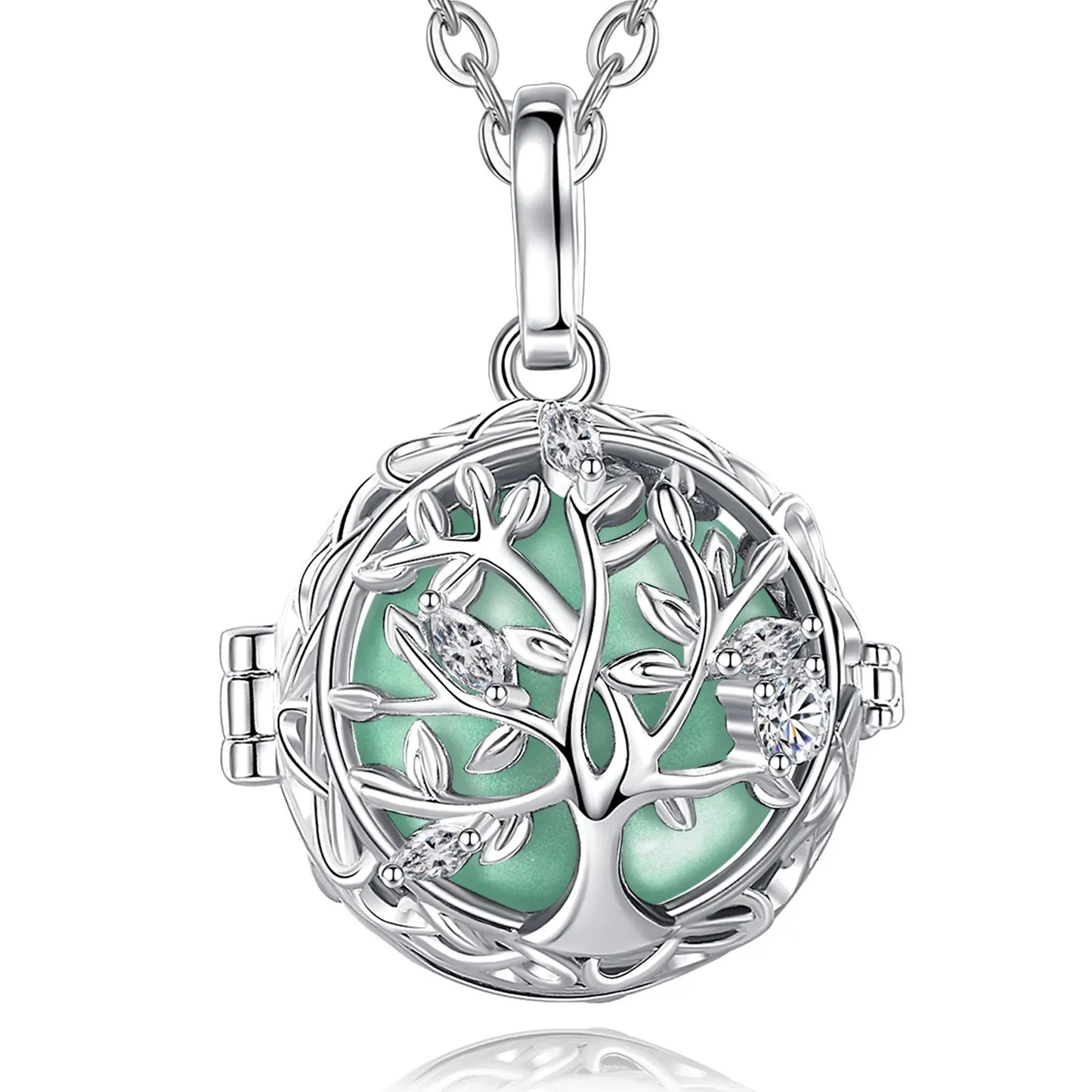 🧘♀️ Collier bola de grossesse Eudora – pendentif « arbre de vie », boule musicale 18 mm, bijou DIY