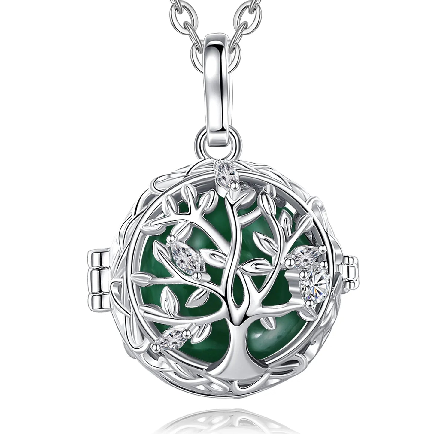 🧘♀️ Collier bola de grossesse Eudora – pendentif « arbre de vie », boule musicale 18 mm, bijou DIY