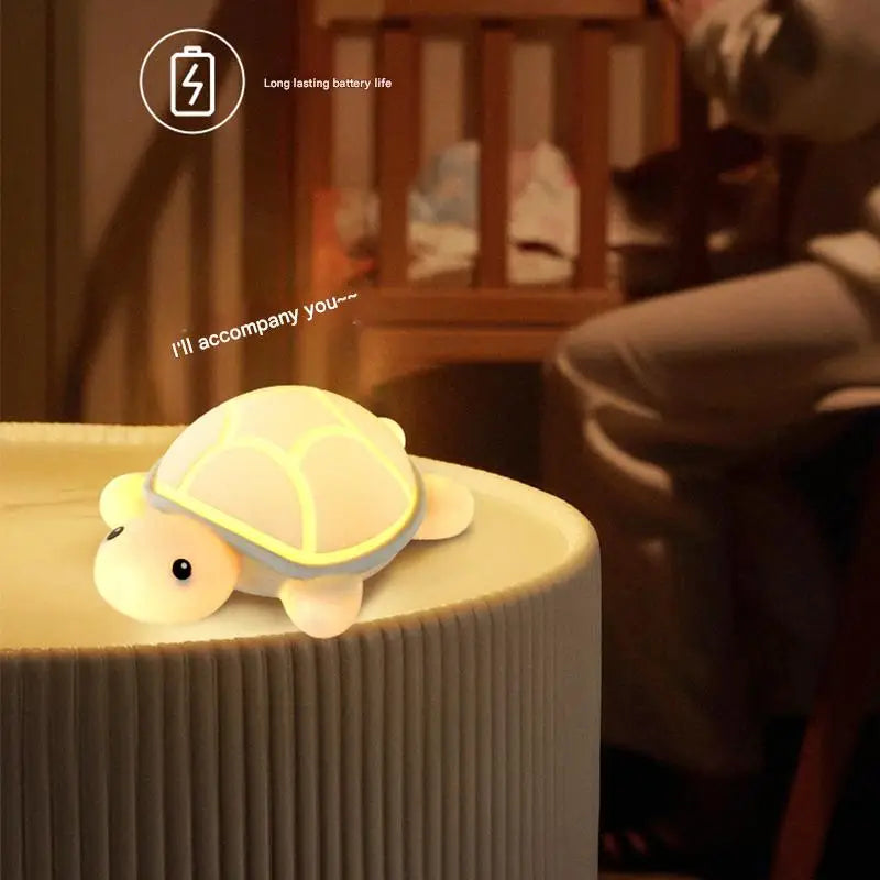 🐢 Veilleuse Tortue LED tactile – Douce lumière pour les nuits de bébé.