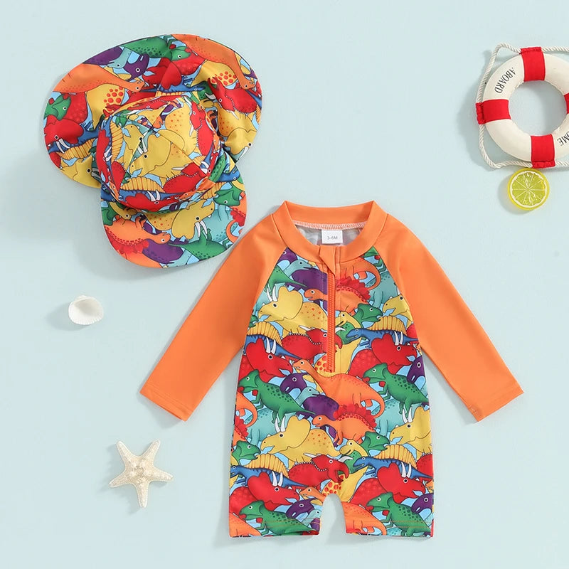 Children's anti-UV swimsuit + hat: for adventures in the sun!