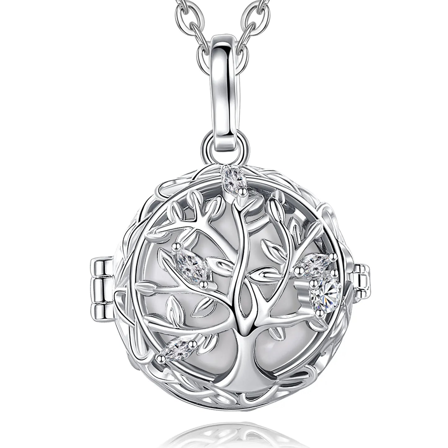 🧘♀️ Collier bola de grossesse Eudora – pendentif « arbre de vie », boule musicale 18 mm, bijou DIY
