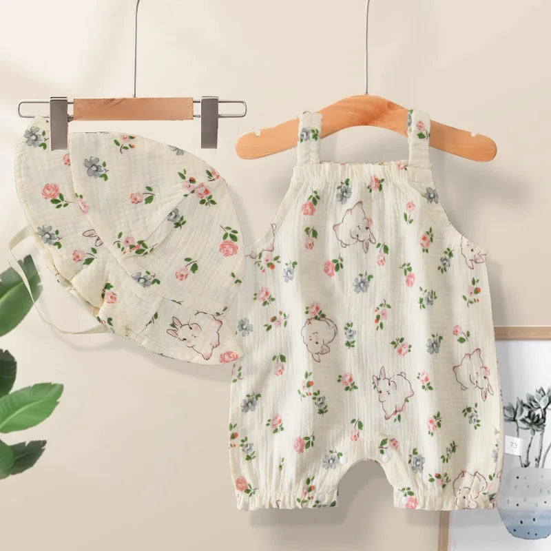 Salopette d'été en gaze : douceur et malice pour les petits aventuriers ! (pour fille et garçon)