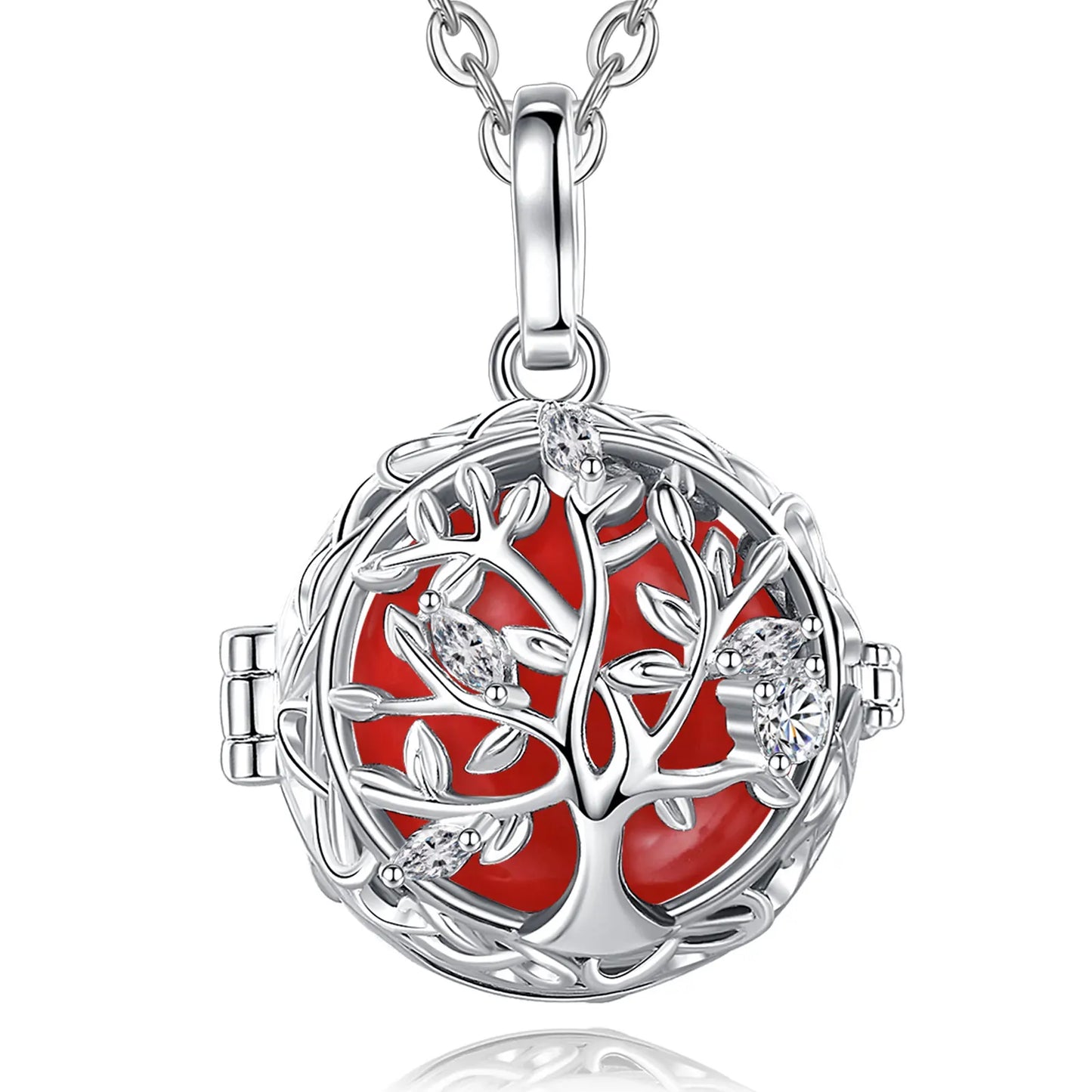🧘♀️ Collier bola de grossesse Eudora – pendentif « arbre de vie », boule musicale 18 mm, bijou DIY