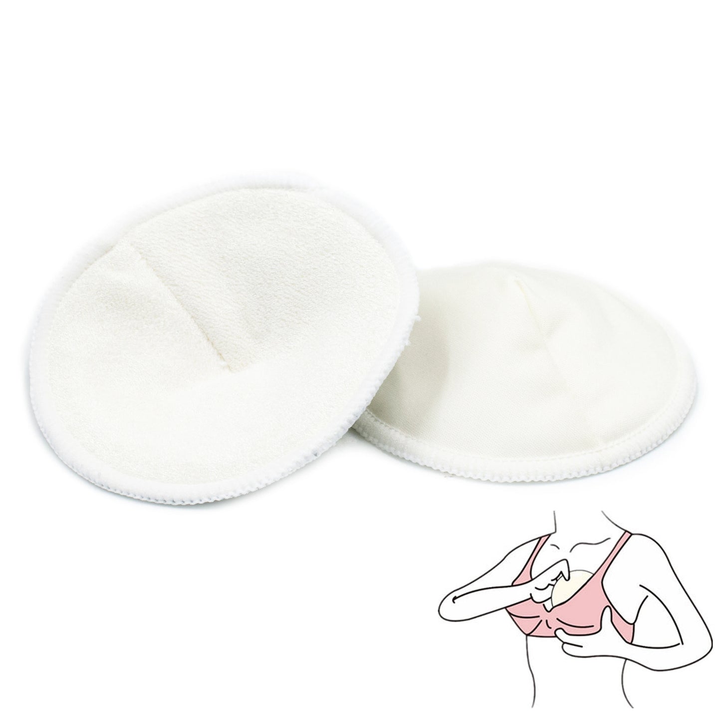 🍃 Coussinets d’allaitement lavables – viscose de bambou bio, 2 pièces, réutilisables & doux