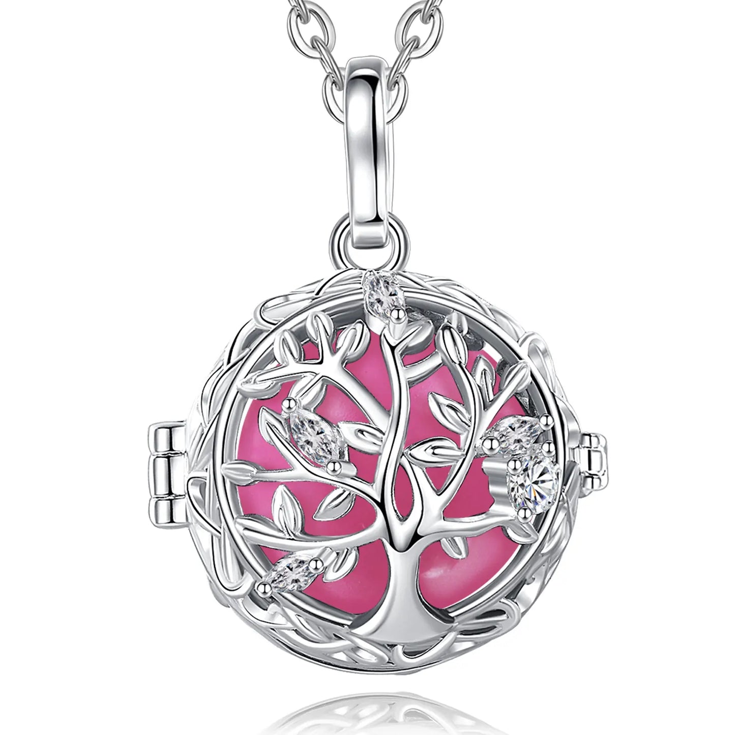 🧘♀️ Collier bola de grossesse Eudora – pendentif « arbre de vie », boule musicale 18 mm, bijou DIY