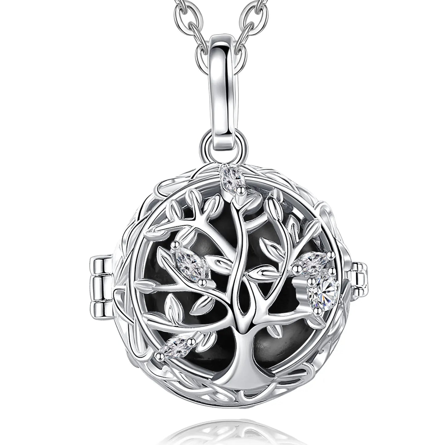 🧘♀️ Collier bola de grossesse Eudora – pendentif « arbre de vie », boule musicale 18 mm, bijou DIY