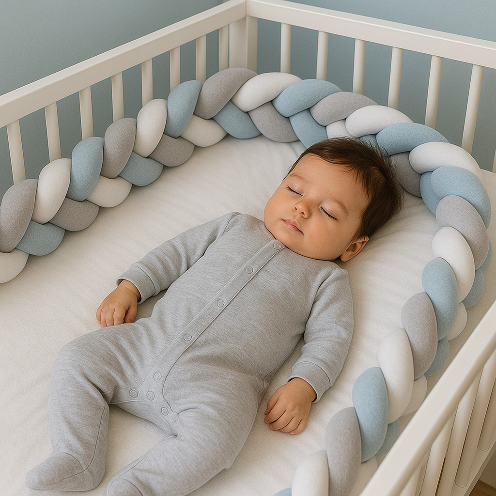 Tour de lit tressé : ultra doux & sécurisant ! (1m à 4 m, plusieurs coloris disponibles)