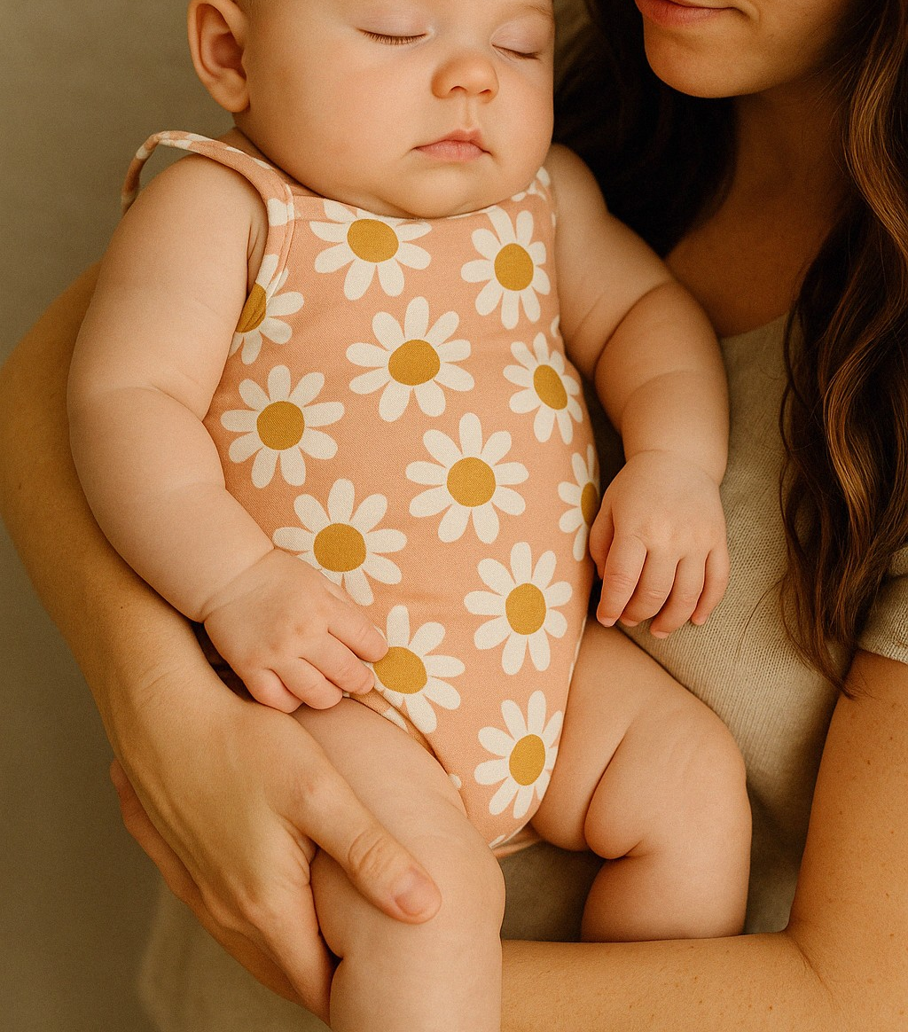 Pack of 3 bodysuits for little girls with straps: comfort and floral style