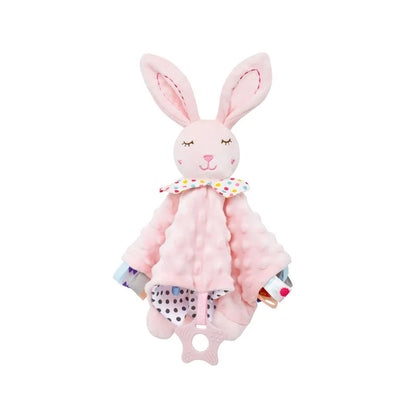 🐘 Couverture de sécurité éléphant – étiquettes, hochet intégré & doudou peluche doux