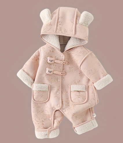 Combi-pilote OURSON ROSE - fille | Douillette et classe