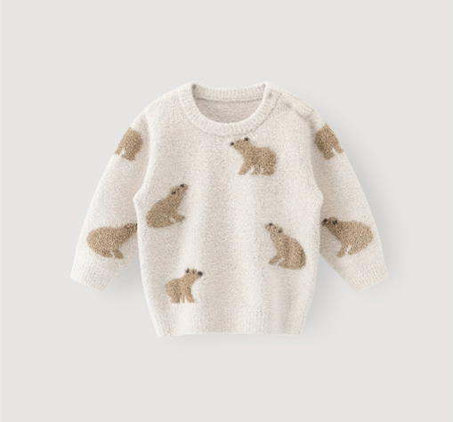 Pull à manches longues en Tricot / Douceur et Chaleur Hivernale (garçon & fille)