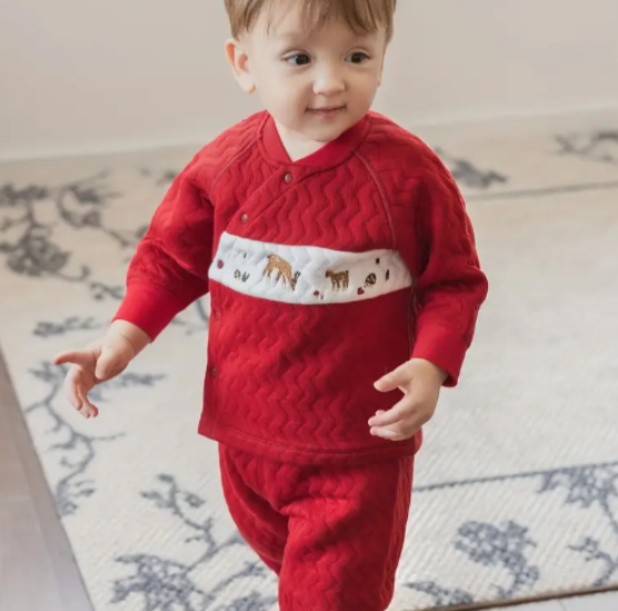 Ensemble 2 pièces rouge "ELGURCOOC"  | festif et chaud