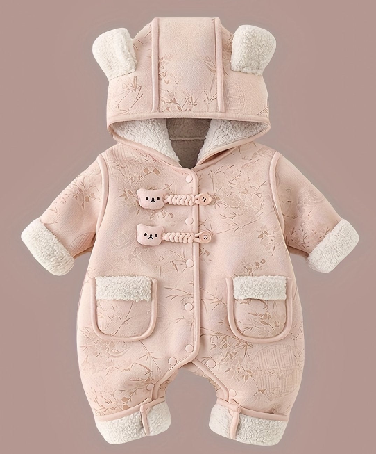 Combi-pilote OURSON ROSE - fille | Douillette et classe