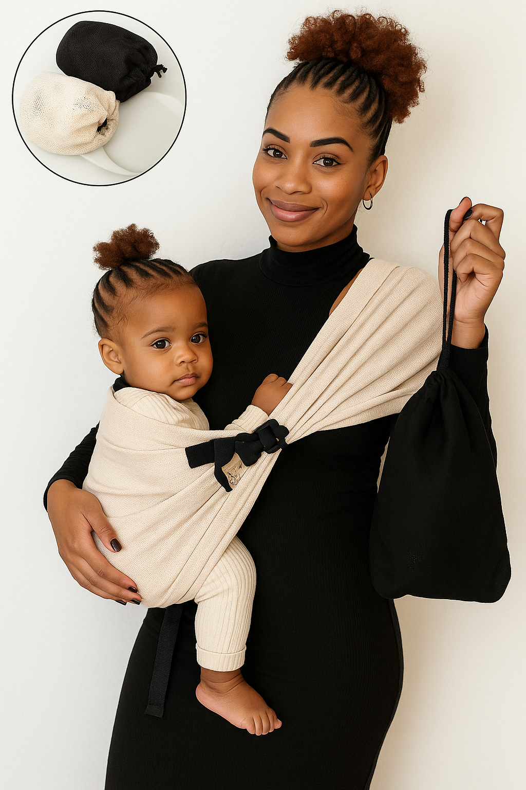 Porte bébé bandoulière ergonomique (enfant de 0 à 24 mois) | Confort Mains Libres