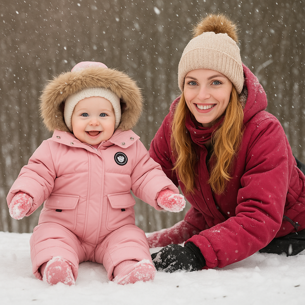 Ensemble 2 pièces combinaison & doudoune bébé | HiverProtect