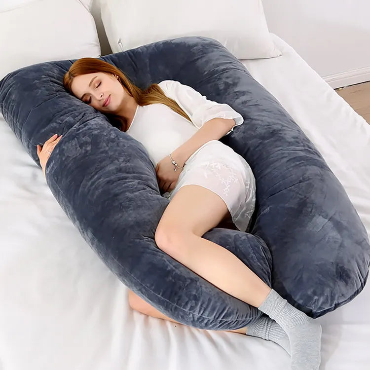 🌙 Oreiller de maternité 120×70 cm – confortable, soutien grossesse & allaitement, coussin doux