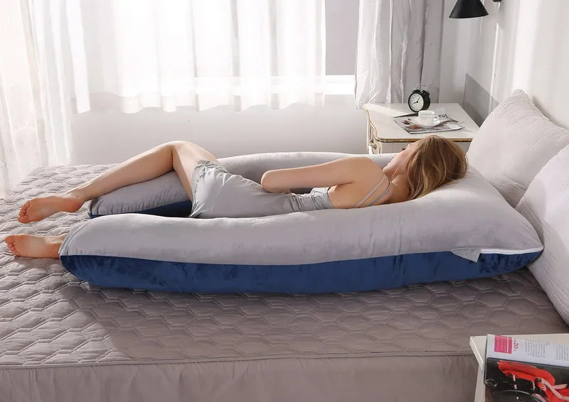 🌙 Oreiller de maternité 120×70 cm – confortable, soutien grossesse & allaitement, coussin doux