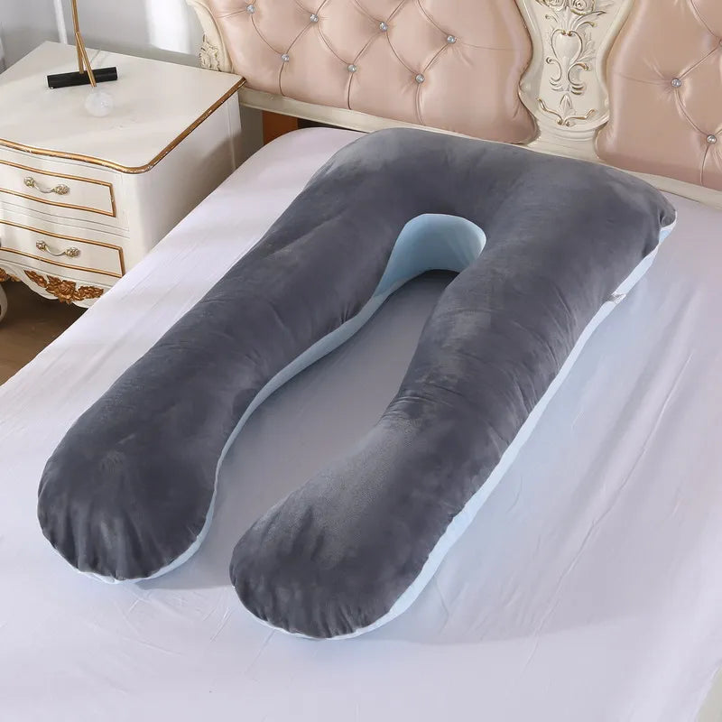 🌙 Oreiller de maternité 120×70 cm – confortable, soutien grossesse & allaitement, coussin doux