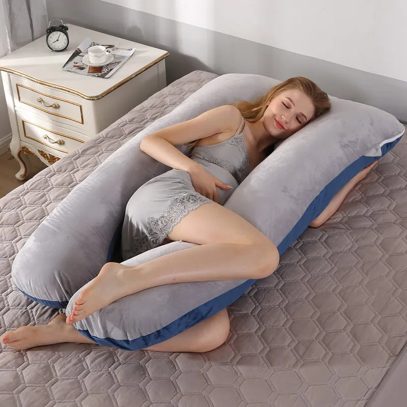 🌙 Oreiller de maternité 120×70 cm – confortable, soutien grossesse & allaitement, coussin doux