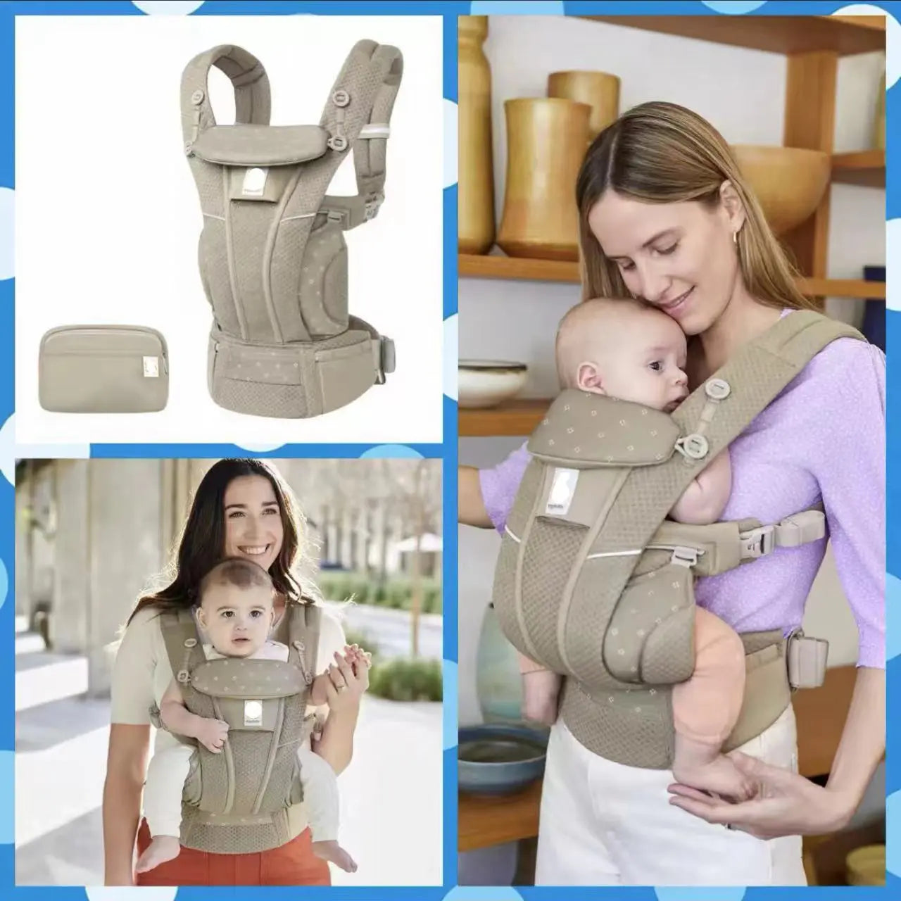 Portabebés ergonómico "EGOBABY": comodidad y seguridad desde los primeros meses. (Adaptable para bebés y niños pequeños - varios colores disponibles)