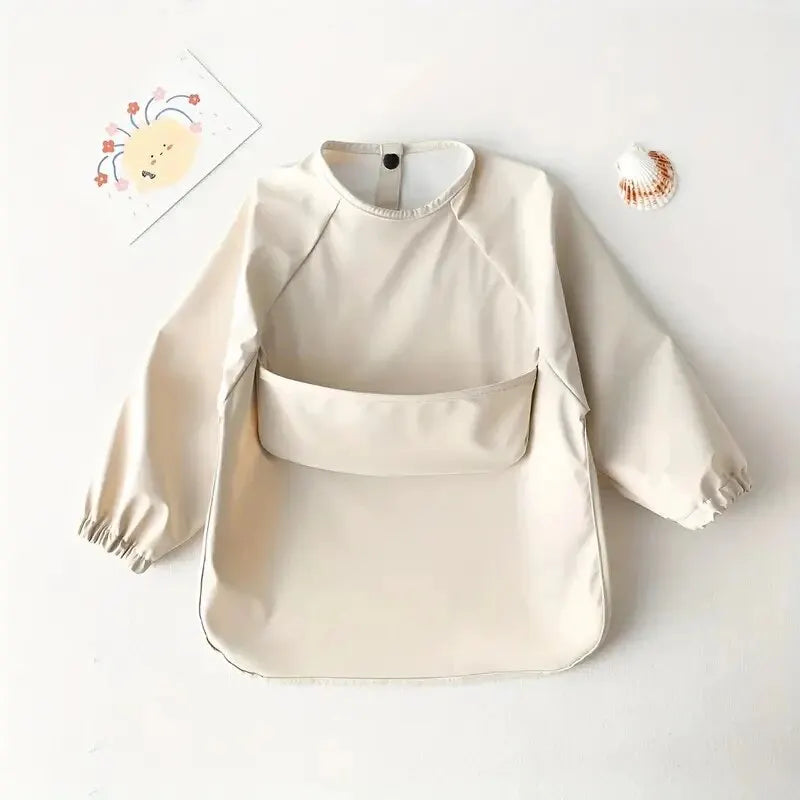 Delantal de alimentación impermeable de manga larga: ¡protege con estilo, crece en libertad!
