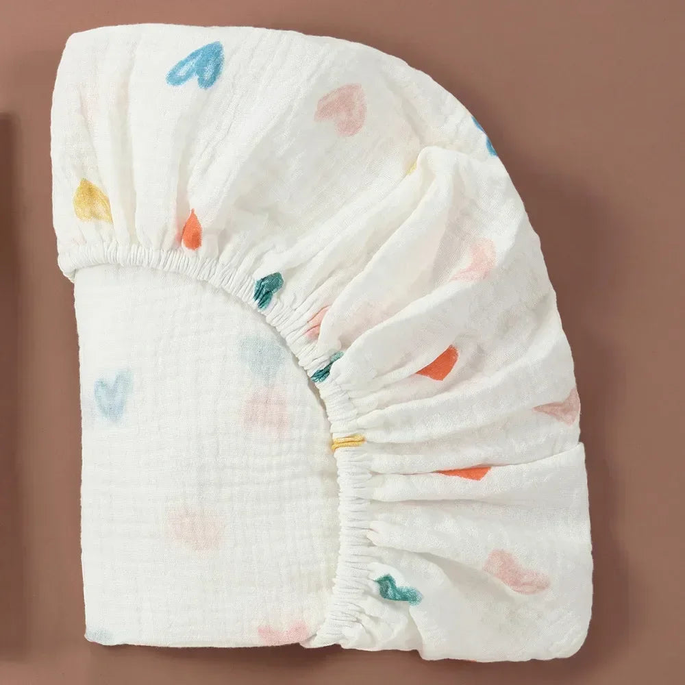 Drap-housse en mousseline de coton :  un seul drap, toutes les formes – Drap-housse bébé 100% adaptable !
