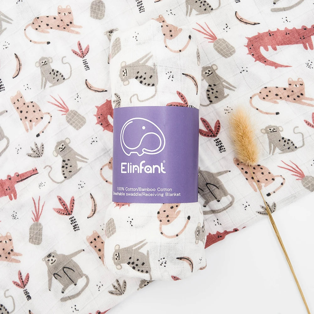 Couverture de réception bébé 120x110cm – Mousseline de coton ultra douce – Multi-usages (bain, lit, poussette)