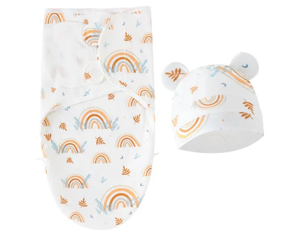 Saco de dormir + gorro para recién nacido (0-3 meses) – Verano – Algodón transpirable y suave