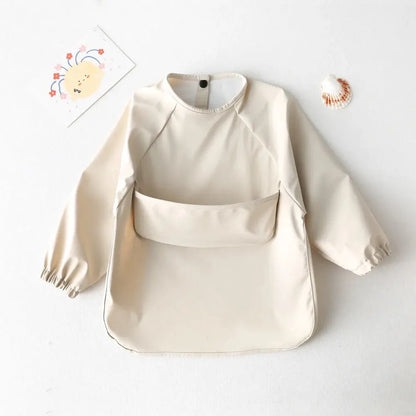 Delantal de alimentación impermeable de manga larga: ¡protege con estilo, crece en libertad!