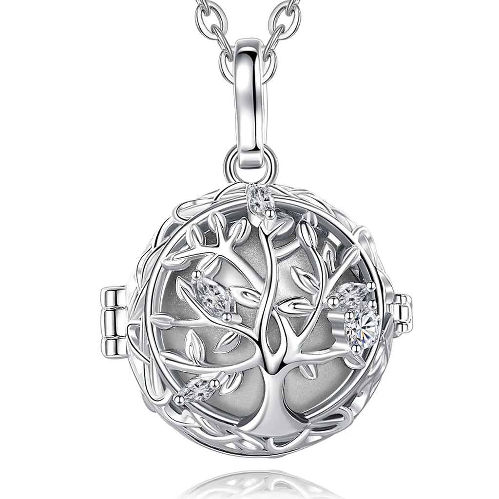 🧘‍♀️ Collier bola de grossesse Eudora – pendentif « arbre de vie », boule musicale 18 mm, bijou DIY