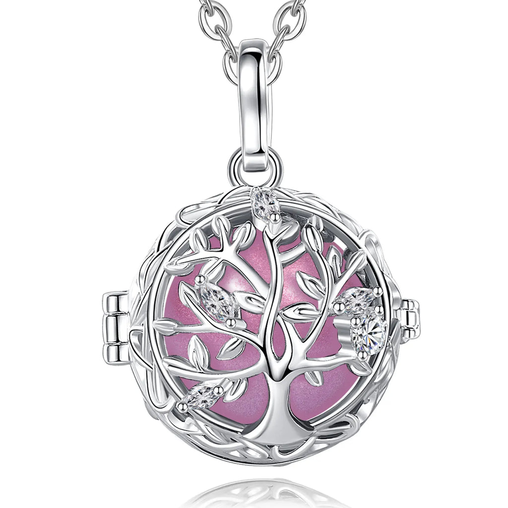 🧘‍♀️ Collier bola de grossesse Eudora – pendentif « arbre de vie », boule musicale 18 mm, bijou DIY
