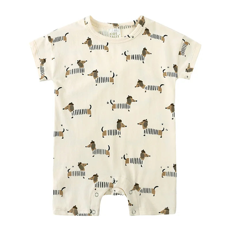 Pelele para bebé niño y niña de 0 a 2 años - Estampado de rayas, luna y perro | FamilyLK