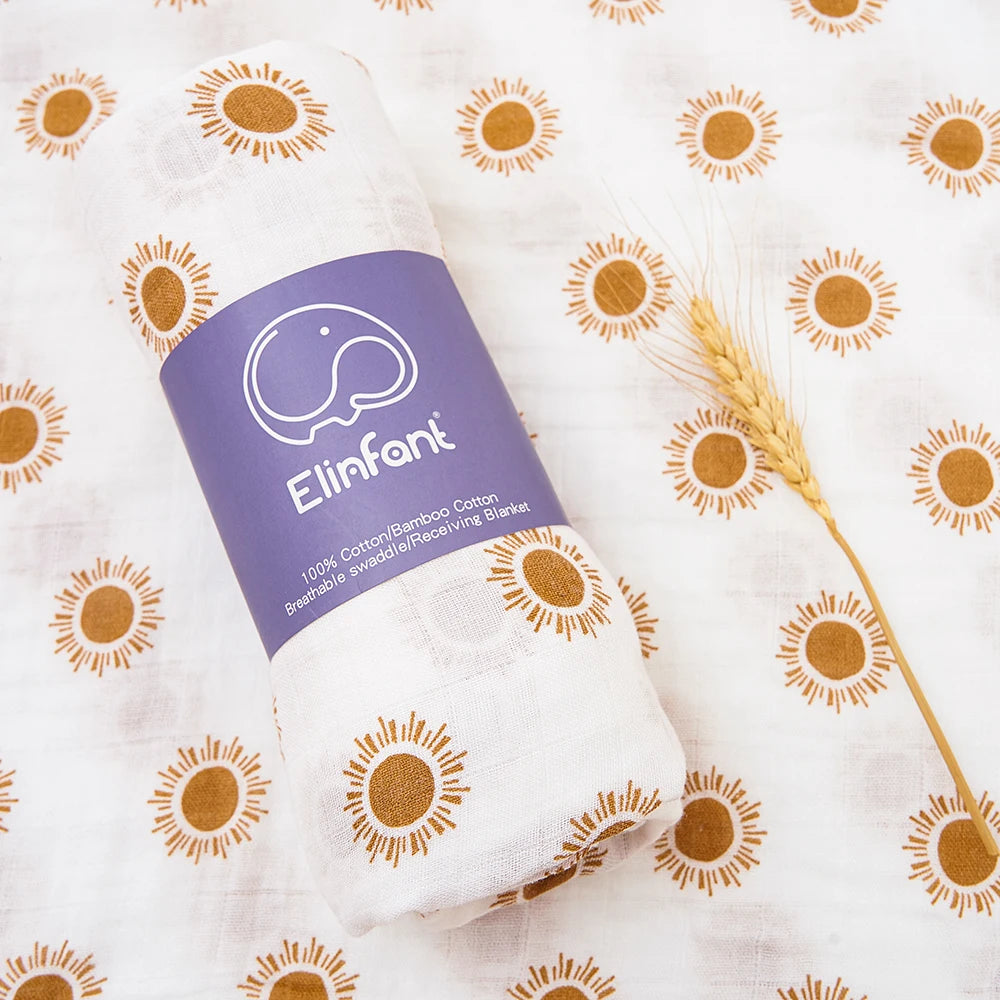 Couverture de réception bébé 120x110cm – Mousseline de coton ultra douce – Multi-usages (bain, lit, poussette)