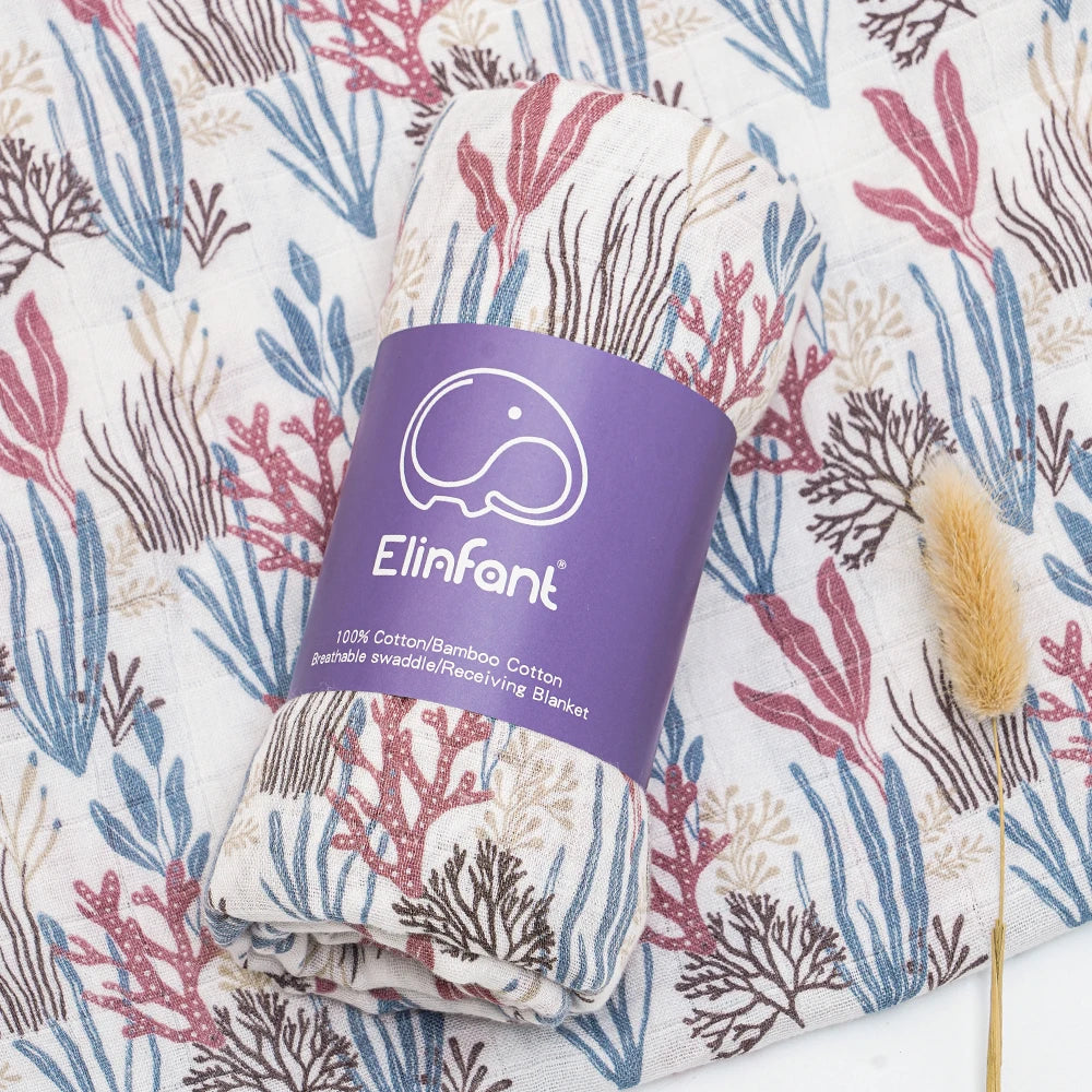 Couverture de réception bébé 120x110cm – Mousseline de coton ultra douce – Multi-usages (bain, lit, poussette)