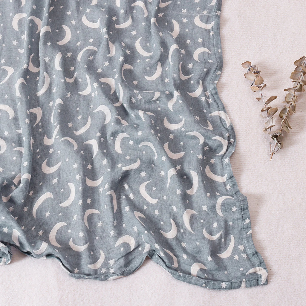 Couverture de réception bébé 120x110cm – Mousseline de coton ultra douce – Multi-usages (bain, lit, poussette)