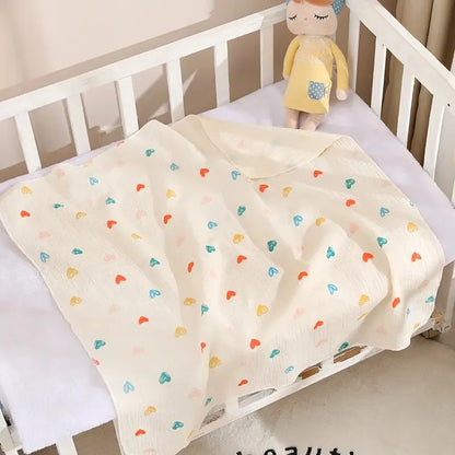 Manta de bebé 80x80 cm – Muselina de algodón suave – Multiusos (baño, cama, cochecito)