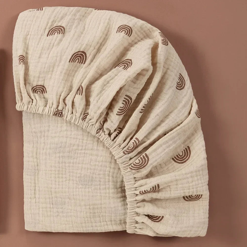 Drap-housse en mousseline de coton :  un seul drap, toutes les formes – Drap-housse bébé 100% adaptable !