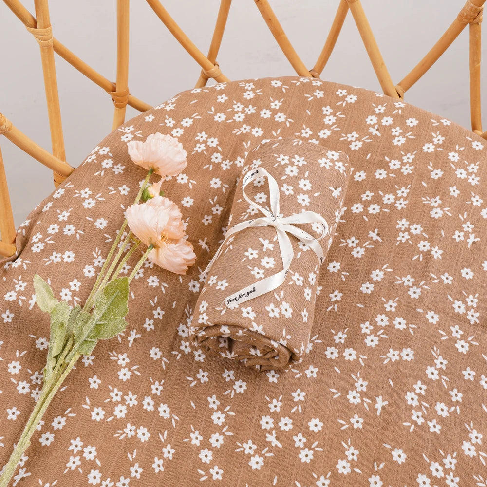 Couverture de réception bébé 120x110cm – Mousseline de coton ultra douce – Multi-usages (bain, lit, poussette)