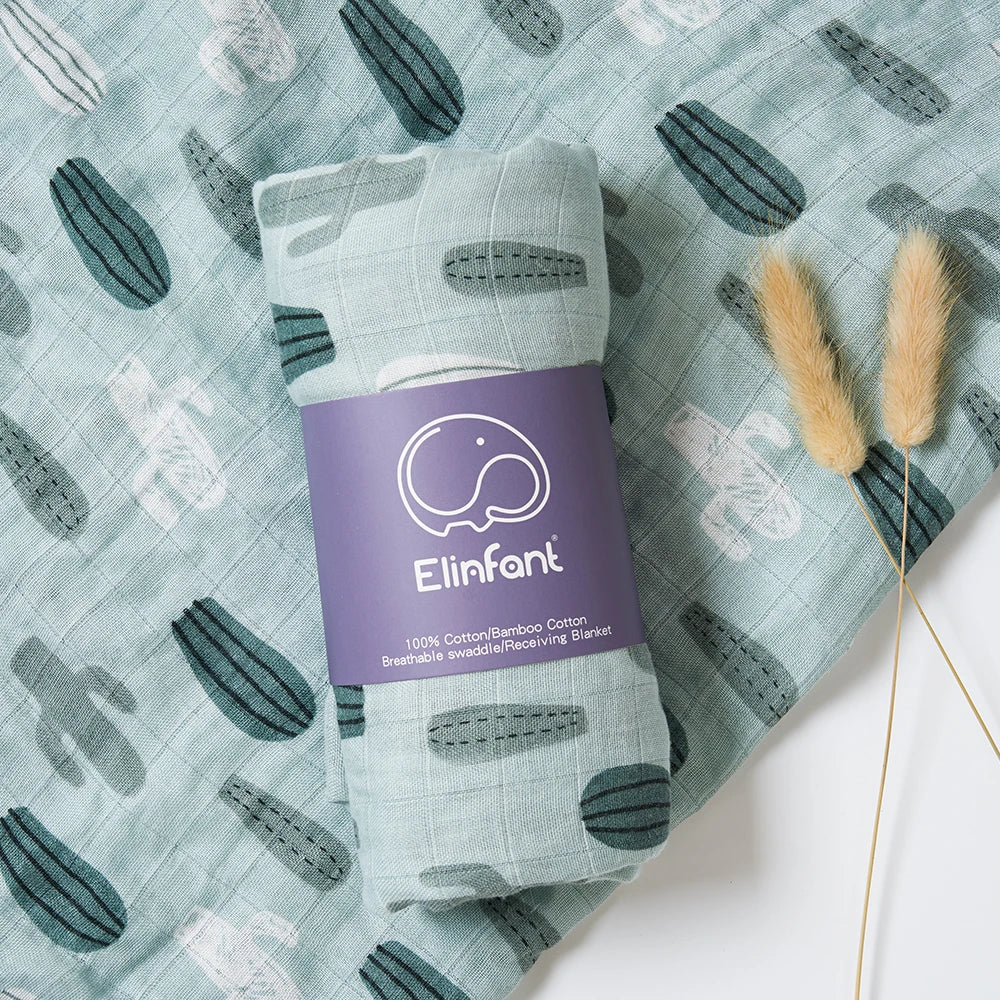 Couverture de réception bébé 120x110cm – Mousseline de coton ultra douce – Multi-usages (bain, lit, poussette)