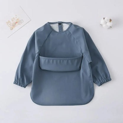 Delantal de alimentación impermeable de manga larga: ¡protege con estilo, crece en libertad!